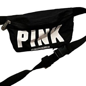 PINK Victoria's Secret Black and White Belt Bag Sporty Design